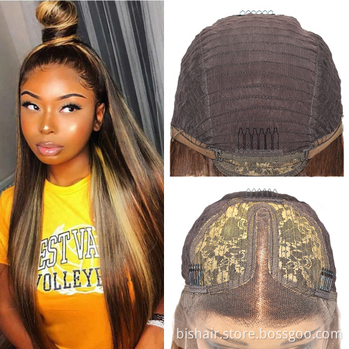 100% Virgin Brazilian Human Hair Frontal Wig 10A Grade Bone Straight Ombre Piano Color Human Hair Hd Lace Front Wigs